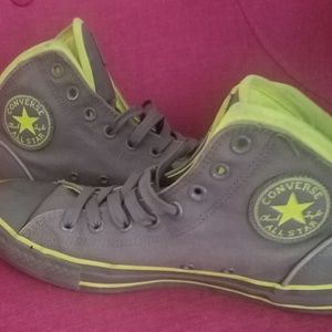 Sz 8-9 CONVERSE Gray yellow half cab
